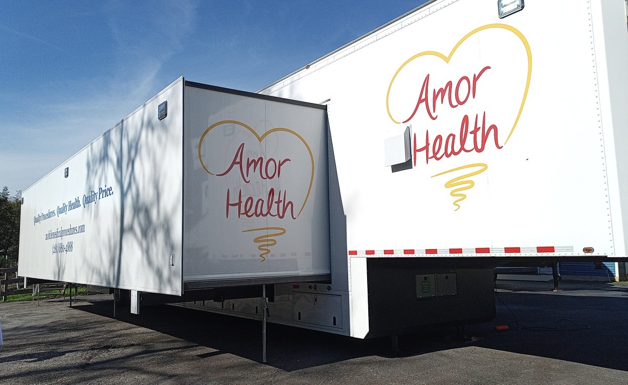 The Mobile GI Procedure Center endoscopy trailer, a full-size expandable mobile medical unit
